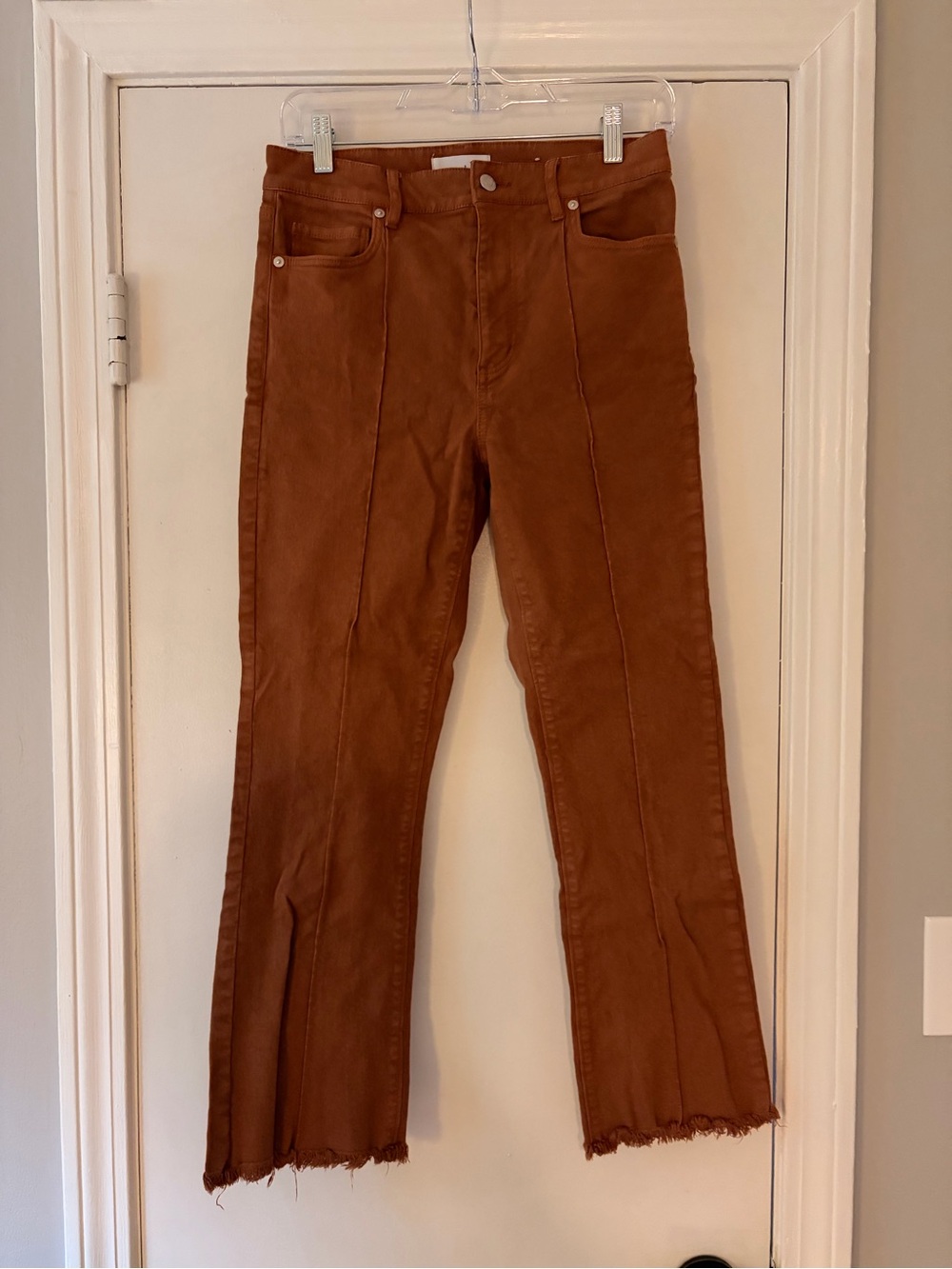LOFT Rust Brown Ankle Split-Hem Pants